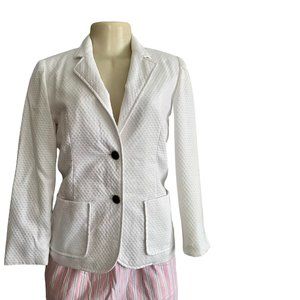 1960s Lacoste Blazer Jacket in White Size S vintage Women blazer jacket